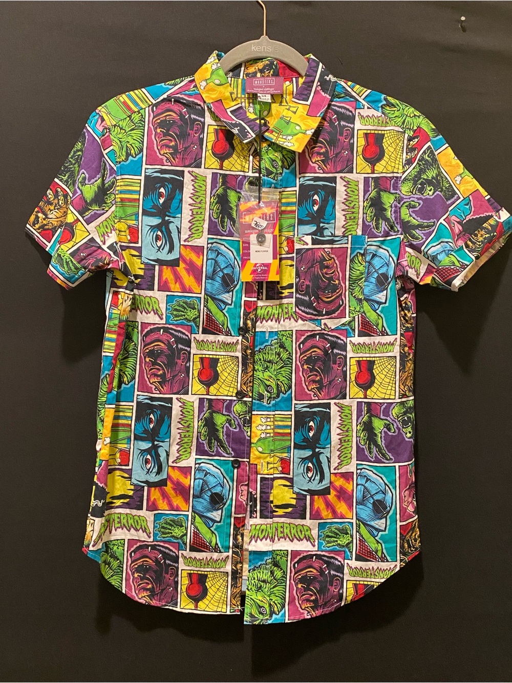 Unique Vintage Universal Studios Monsters Cotton Button-Up Shirt S Frankenstein